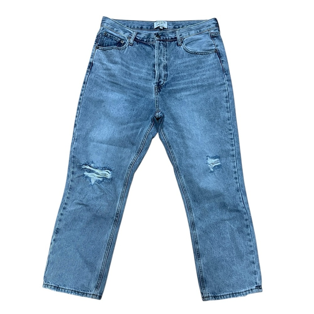 Vici Twelve by Ontwelfth Straight High Rise Jeans Distressed Button Fly Women 29